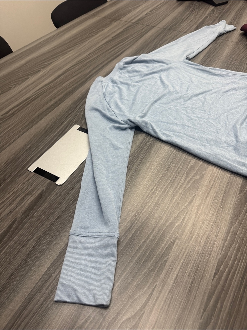 Balance Collection Pale Blue Raglan Pullover Sweatshirt - Picture 9 of 9